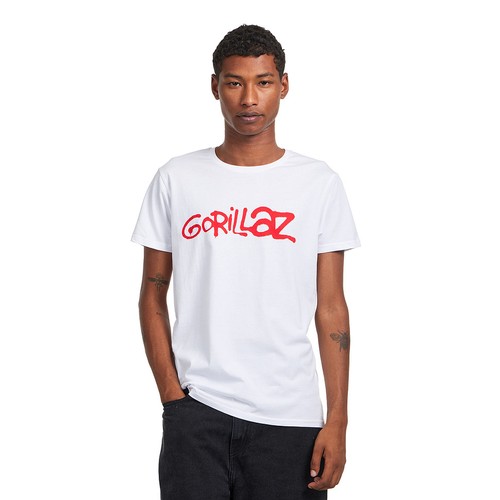 Gorillaz logo shirt white - gorillaz,